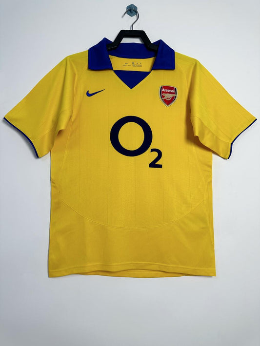 Arsenal 2003/04 Away Yellow Retro Jersey - front view