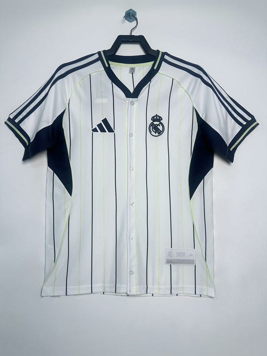 Real Madrid 2025 Retro Baseball Jacket - front view