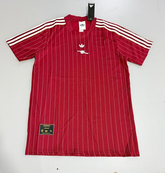 Arsenal 2025/26 Burgundy Retro T-Shirt - front view