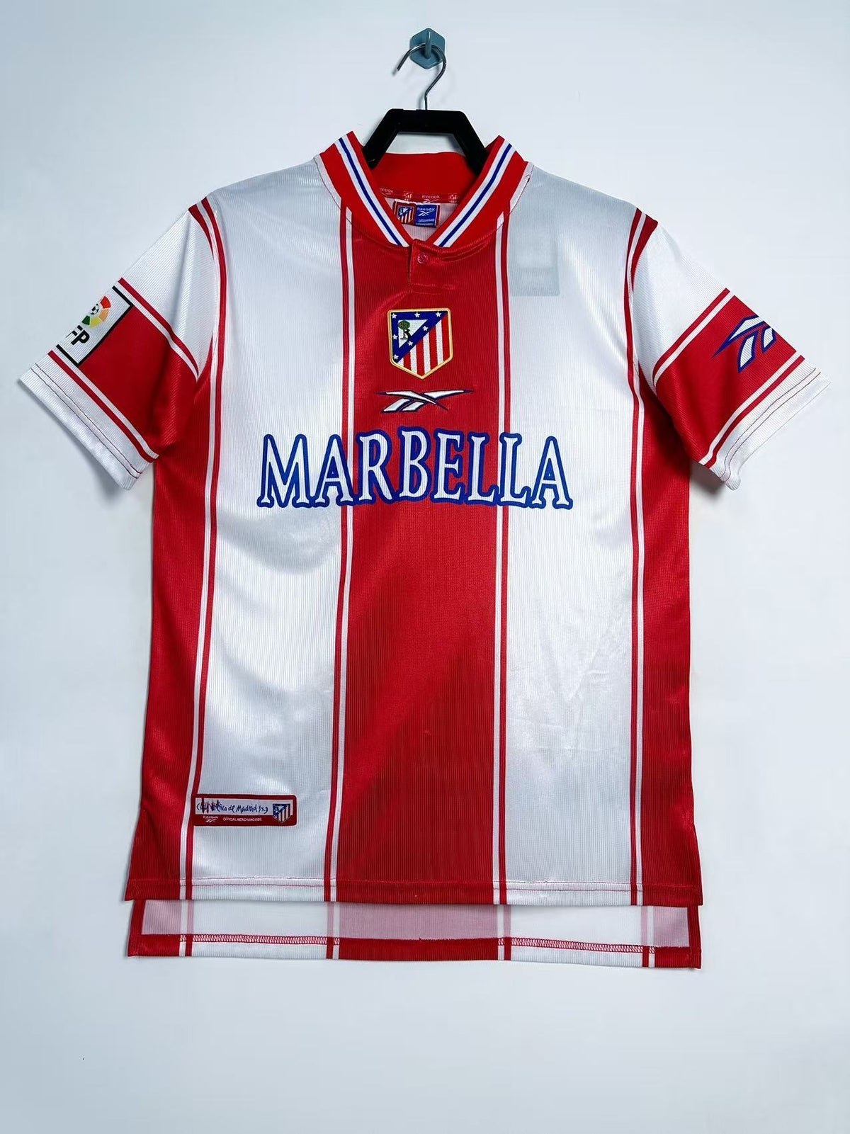 Atletico Madrid 1999/00 Home Retro Jersey - front view