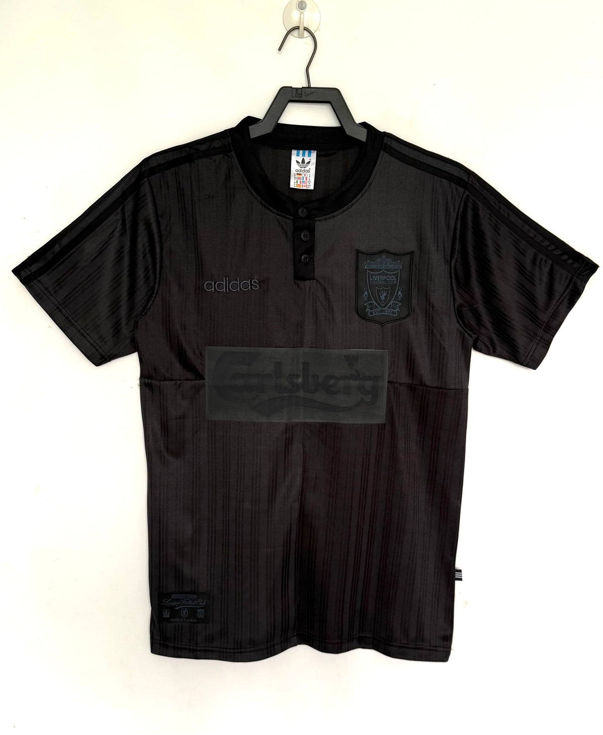 Liverpool 1995/96 Special Edition Black Retro Jersey - front view