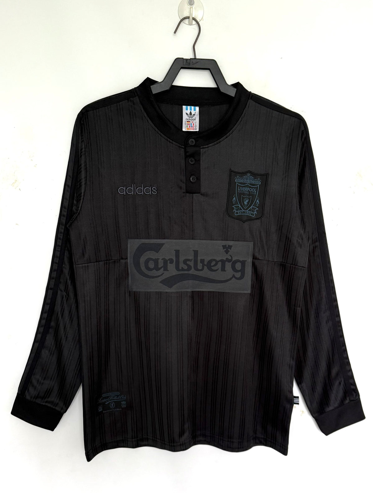 Liverpool 1995/96 Long Sleeve Special Edition Black Retro Jersey - front view