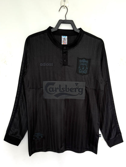 Liverpool 1995/96 Long Sleeve Special Edition Black Retro Jersey - front view