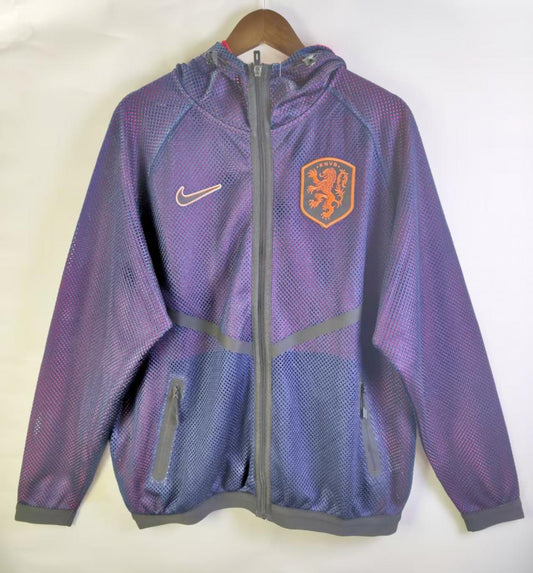 Netherlands 2026 Reversible Walkout Top - Royal Blue/Red - front view