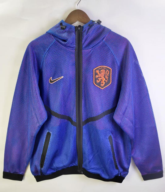 Netherlands 2026 Reversible Walkout Top - Blue/Red - front view