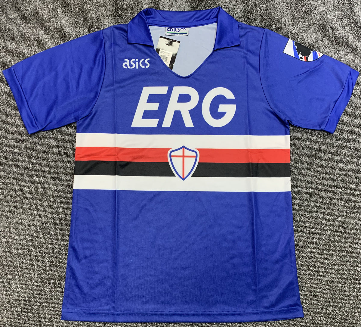 Sampdoria 1990/91 Home Retro Jersey - front view