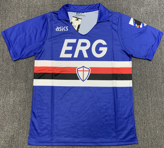 Sampdoria 1990/91 Home Retro Jersey - front view