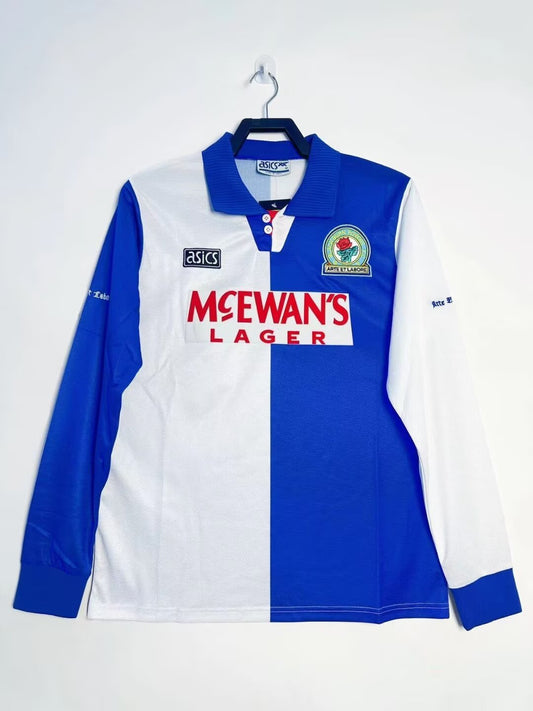 Blackburn Rovers 1994/95 Home Long Sleeve Retro Jersey - front view