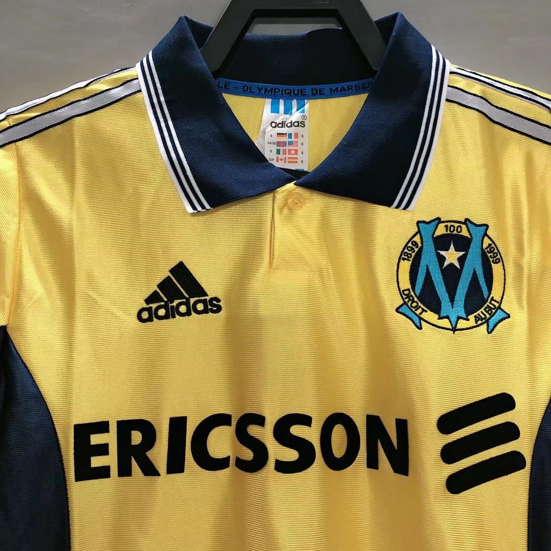Marseille 1998/99 Away Gold Retro Jersey - front view