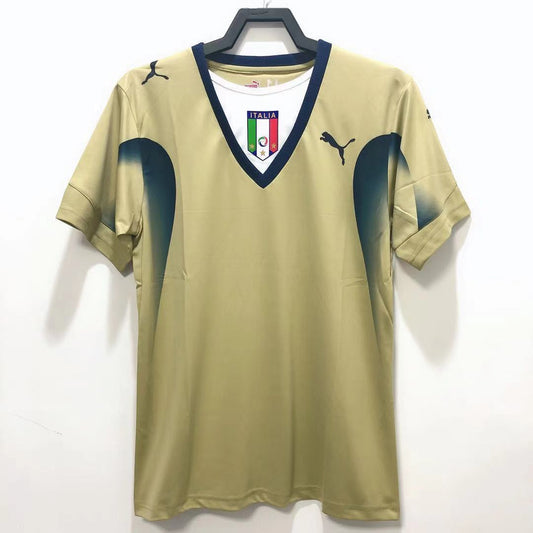 Italy 2006 Gold Retro Goalkeeper Jersey - front view