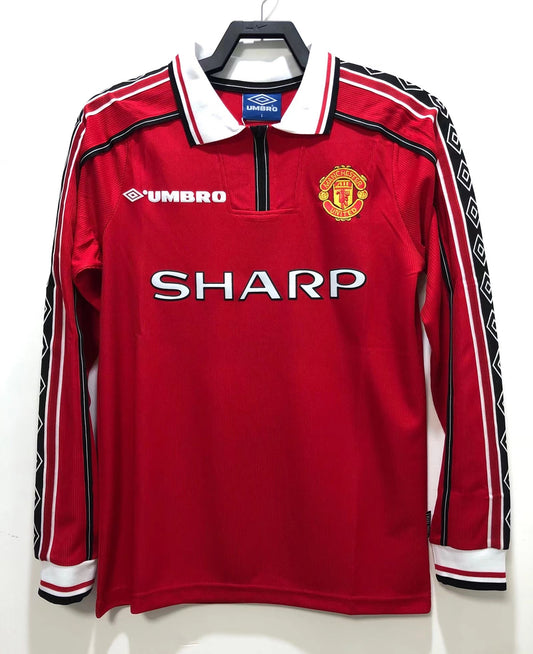 Manchester United 1998 Home Long Sleeve Retro Jersey - front view
